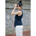 Slim-fitting buttoned vest top