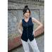 Slim-fitting buttoned vest top