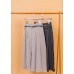 Belted pleated long skirt