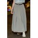 Belted pleated long skirt