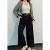 Chain wide-leg trousers with small V
