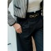 Chain wide-leg trousers with small V