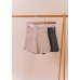 Round Hem Shorts Two Buttons Closure Zipper Fly