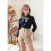 Round Hem Shorts Two Buttons Closure Zipper Fly