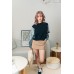 Single Button Closure Zipper Fly Mini Skirt 