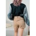 Single Button Closure Zipper Fly Mini Skirt 