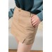 Single Button Closure Zipper Fly Mini Skirt 