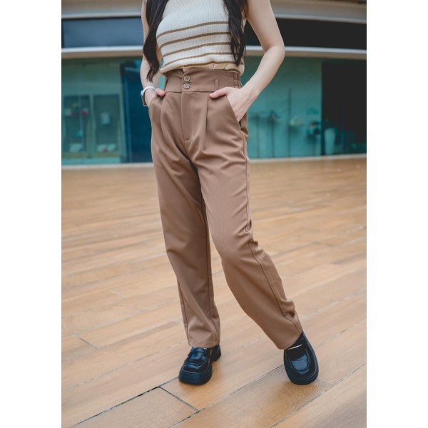Small V Design On front Waistband with Elasticated Back Waist Pants