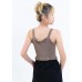 Cropped Length Ribbed Singlet with Ruffle Edges