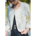 Round Neck Long Sleeve Blouse with Elasticated Cuff