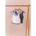 Cropped Length Round Hem Singlet with Ruffle Edges