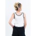 Cropped Length Round Hem Singlet with Ruffle Edges