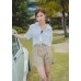 Half Sleeves Full Zipper Collared  shirt with Pocket 